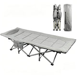 YELLOW JACKET Camping Cot with Mattress for Adults, Camping Cot for Adults with Cushion and Pillow Portable Folding Bed with Carry Bag for Camp, Home, Office, Travel, Black Supports 450 Lbs