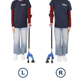 KMINA Quad Crutch for Women and Men (Sturdy 3.3 lbs), 4 Prong Forearm Crutches for Stability and Support, Adjustable and Ergonomic, Patented Design, Made in Europe
