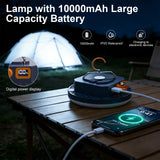 10000mAh 4000LM Flashlight Portable LED Camping Lantern Rechargeable Light 30W with Digital Display and Magnet , IPX5 Waterproof Tent Lights Power Failure Emergency Light for Parents Christmas Gift