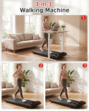 2.5 HP Quiet Under Desk Treadmill with 8% Incline, 265 lbs Capacity – Portable Compact Treadmill for Home Office & Small Spaces, 15" x 35.4" Belt