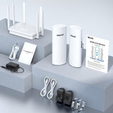 Wireless Bridge and WR3000K WiFi Router Kit, 5.8G 3KM Point to Point Wireless Bridge Outdoor to Shop
