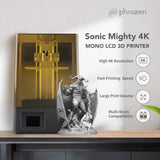 phrozen Sonic Mighty 4K LCD Resin 3D Printer, 9.3" Monochrome LCD, Tabletop 3D Resin Printer with 52µm XY Resolution