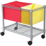Safco 5201GR Wire Mobile Letter or Legal File Cart - Gray, Collapsible Space Saving for Compact Storage. 4 Locking Wheels