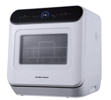 Hamilton Beach Portable Countertop Dishwasher No Hookup Unit with 6-Liter Water Bank for Tabletop, Apartment, or RV, Compact Dishwashing and Drying Machine, Delay Timer, Rapid Cleaning