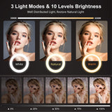 10'' Desk Ring Light with Stand – Zoom Lighting with Phone Holder for Computer・Video Calls・Conference – CRI95 LED Adjustable Circle Light, 10'' Large Lamp Head, Content Creator Friendly