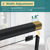 ELEGANT Semi-Frameless Sliding Shower Door 60 in. W x 72 in. H, Bathroom Sliding Door with 1/4'' Clear Glass, Black Hardware Double Sliding Glass Shower Enclosure