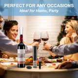 Rechargeable Electric Wine Opener Set, Automatic Corkscrew Set, Including Long Stem Wine Glasses of 2, Clear Glass Wine Goblet, Ideal Gift for Wedding, Wine Lover, Birthday, Girl, Men