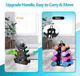 EXBTOKA Dumbbell Rack Stand Only, 4 Tier Weight Rack for Dumbbells 5-15LB, Upgraded Handle, Compact A-Frame Weight Rack (No Dumbbells Rack Only)