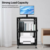 Mobile AV Cart, 4-Tier Rolling Equipment Workstation with Wheels