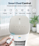 Exnos Portable Evaporative Air Cooler, 3-in-1 Cooling Fans that Blow Cold Air With 3L Water Tank, 38'' Tower Fan for Bedroom, Office with 3 Speeds, 12H Timer, Oscillation, 2 Ice Packs