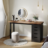 Computer Desk with 5 Drawers, 47 Inch Modern Simple Study Writing Desk with Storage, Rustic Home Office Desk