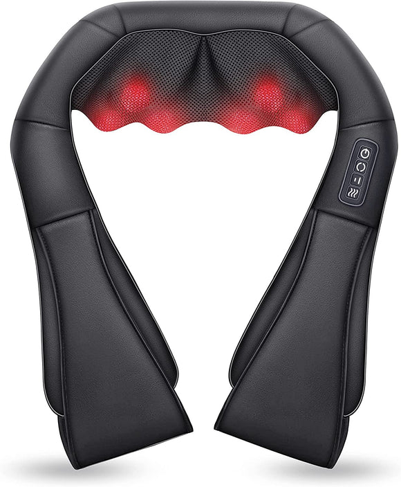 Neck and Shoulder Massager, Christmas Gifts for Mom Dad Deep Kneading Massage Pillow with Heat | Black COMFIER