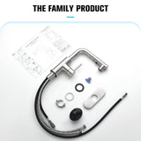 Crea Kitchen Faucets with Pull Out Sprayer, Bathroom Sink Faucets Mini Bar Prep Faucet Single Handle 3 Hole Kitchen Farmhouse utility Faucet Outdoor Laundry, Brush Nickel