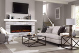 Touchstone Sideline Elite Smart 72” WiFi-Enabled Electric Fireplace - 80038 - in-Wall Recessed - 60 Color Combinations - 1,500W Heater - Black - Log, Crystals & Driftwood