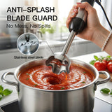 Megawise HB-2035 5-in-1 Immersion Hand Blender, 800W Ultra-Powerful Stick Blender with Variable Speed & Turbo, Stainless Steel Shaft, Includes Whisk, Frother, Chopper Bowl & 600ml Beaker