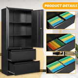 2 Drawer Lateral File Cabinet - Metal Storage Cabinet with Locking Drawers for Letter