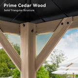 Aoxun 12' x 16' Outdoor Wood Gazebo, Hardtop Gazebo