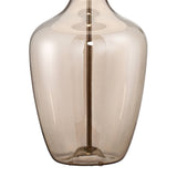 Possini Euro Design Ania Modern Table Lamp with Dimmer and USB Charging Port 31" Tall Clear Champagne Glass Off-White Tapered Drum Shade for Living Room Bedroom House Bedside Nightstand Office