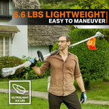 RB 17" Cordless String Trimmer, 40V Lithium Battery Weed Wacker with 4.0Ah Battery & Fast Charger & .095'' line, 2 in 1 Grass Trimmer and Edger