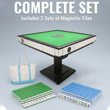 HUANGZHE Auto Foldable Mahjong Table for Chinese//Taiwanese (Stylish White)