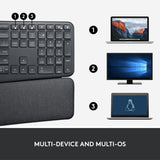 Wireless Ergonomic Qwerty Keyboard - Split Keyboard, Windows/Mac,Black Logitech