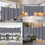 Room Divider Folding Privacy Screens with Lockable Wheels, 176'' Fabric Partition Room Dividers Freestanding Room Divider