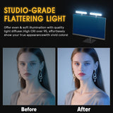 ALTSON 16W 2PCs Video Conference Lighting, LED Streaming Light Clip-On, Zoom Lighting for Computer Monitor Webcam Laptop, Desk Ring Light for Video Recording Podcast, Eye-Caring&360° Rotary Backlight