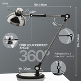 OTUS LED Desk Lamp for Home Office, Gesture On Off and Touch Control, Tall Architect Swing Arm Desk Light, 1500 Lux Eye Care Dimmable, 12 Levels, 3 Color Temps, Weighted Metal Base