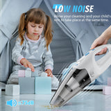 FUOAYOC Handheld Vacuum Cordless,6KPA Powerful Suction Hand Held Vacuum with LED Light/Multi Accessories