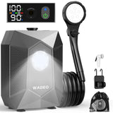 WADEO 2026 Upgraded Portable Shower for Camping, 6000mAh Rechargeable Camping Shower Pump with Camping Light, 5 Pressure Levels, IPX8 Waterproof Outdoor Shower for Hiking, Travel, Car, Pet