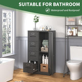 File Cabinet 4 Drawer, Vertical File Cabinet with Lock and 1 Door