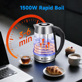 Aigostar Electric Kettle, Tea Kettle with Temperature Control and Tea Infuser, 1500W Hot Water Kettle, Auto Shut-Off, 1.7L