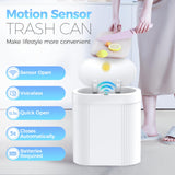 jinligogo 2 Pack 5 Gallon Bathroom Trash Can with Lid, Automatic Motion Sensor White Trash Can