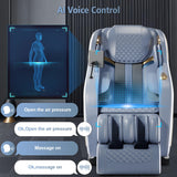 AVSAMOQ Massage Chair Full Body, 4D Zero Gravity 57" SL-Track Shiatsu Massage Chair Recliner with Airbags, Heating, Body Scan, Deep Yoga Stretch, Foot Rollers, AI Voice Control (White)