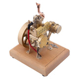 MechPuConToy Engine Model Kit That Runs, Vertical Single Cylinder Four Strokes OHV Engine Model with Water Cooling and Speed Limit Mechanism