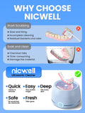 Dental Ultrasonic Retainer Cleaner Machine: Nicwell 200ML Dental Cleaning Pod for Denture, Mouth Guard, Night Guard, Braces, Tray, Aligner 45kHz Cleaner with Protection Design & Digital Timer