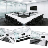 Rolling Mobile Conference Tables, Folding & Modular Design, Training Seminar Tables for Office, School Classroom, Library & Meeting Rooms, White 55.1IN 4-Person