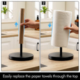 KES Matte Black Paper Towel Holder Countertop, Kitchen Paper Roll Holder Stand with Weighted Base Heavy for Standard or Gaint Rolls SUS304 Stainless Steel Matte Black, KPH202-BK