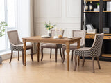 MOOLSUN Fabric Dining Chairs Set of 4, High Back Side Chairs, Modern Padded High-End Tufted Upholstered Chairs with Button-Tufted Back & Rear Pull Tabs, Solid Wood Legs Beige+Black(Wood Legs)