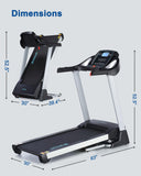 BORGUSI Treadmill with 15% Auto Incline - 350 LBS Capacity, 3.5HP Electric Folding Treadmill Up to 10MPH Speed, Running Machine with 20" Wide Tread Belt & LCD Display for Home Use