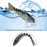 Lifelike Fishing Lures for Freshwater and Saltwater Angling – Realistic Trout and Bass Lures with Segmented Bodies, Rustproof Dual Treble Hooks and Integrated Gravity Ball for Diving (3 Pk)