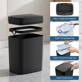 2 Pack 2.7 Gal Bathroom Trash Can with Lid, Automatic Trash Can Small Smart Garbage Can Touchless