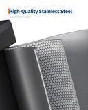 Garvee 16 gal / 60 L Stainless Steel Trash Can with Lid, Large Garbage Can for Kitchen, Rustproof Step-on Kitchen Metal Trash Bin with Liner Rim, Silver