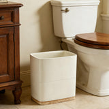 Polytree Bathroom Trash Can 1.8 Gallon(7 Liter) Small Kitchen Garbage Can,Decor Wastebasket for Bedroom Office,Resin Hand-Carved Leather Beige