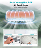 Rellytech Mini Split AC/Heating System - 11500 BTU Ductless Heat Pump Inverter Heating and Cooling, 17 SEER2 110V/115V Energy Efficient Air Conditioner Up to 550sq.ft, Pre-charged, Installation Kit