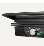 Amazon Basics Panini Press & Electric Indoor Grill with Adjustable Temperature Settings, Non-Stick Ceramic Plates, Black