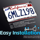 DCRCFIBER 100% Carbon Fiber License Plate Frame, All-Carbon Fiber snap-on 2/4-hole License Plate Frame, unobstructed View, Comes with Screw Covers and Shock-Absorbing Pads (Forged Pattern)