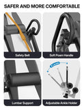 YOLEO Gravity Heavy Duty Inversion Table with Headrest & Adjustable Protective Belt Back Stretcher Machine for Pain Relief Therapy (Black)