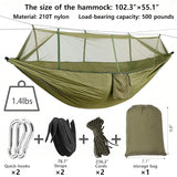 Camping Hammock, Portable Hammocks with Mosquito Net, Hammock Tent for Outside Hiking Travel Camping Gear Must Haves (Green)