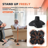 BigAlex Folding Walking Cane with Two Led Lights for Elderly Solid Base Adjustable Walking Stick with Carrying Bag for Men Women